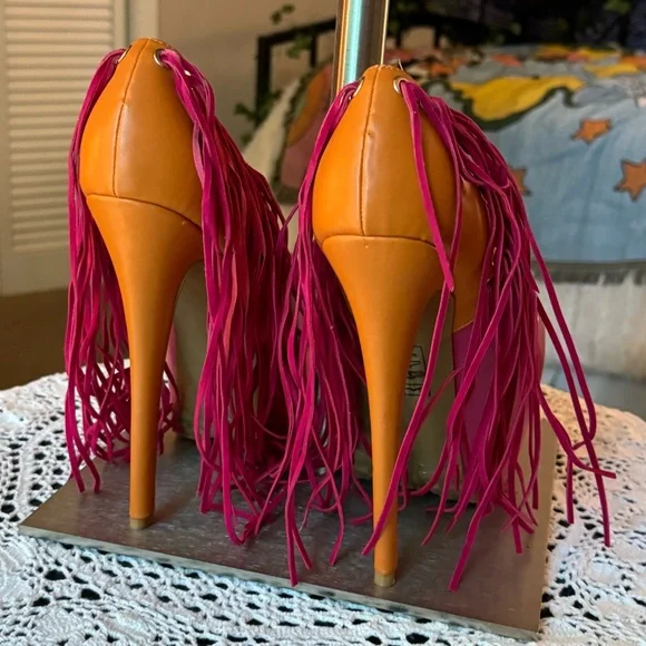 fringe platform heels - Picture 2 of 5